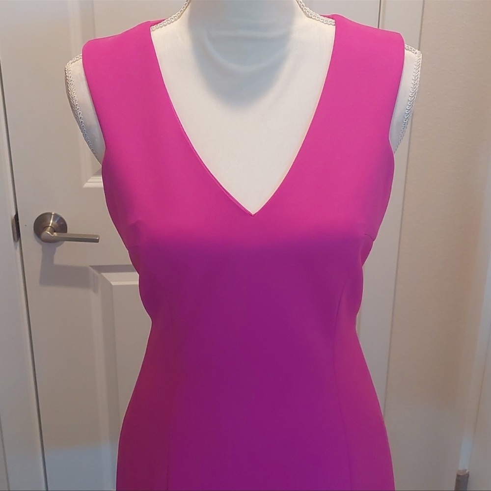 Donna Rico Fuchsia Ruffled Hem Trendy Dress - Picture 2 of 4